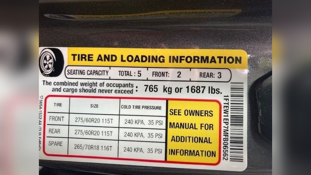 What Is The Correct Tire Pressure For A Ford F150